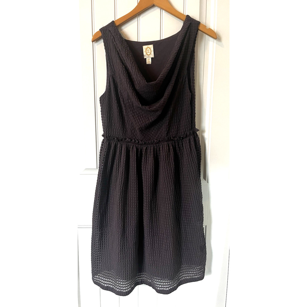 RicRac Anthropologie | Med | Dusty Plum | Cowl Neck | Seersucker | Pockets | EUC